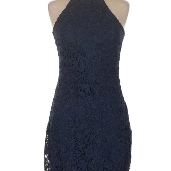 Lulus Love Poem Navy Blue Lace Mini Dress - Size Small - Picture 3 of 6